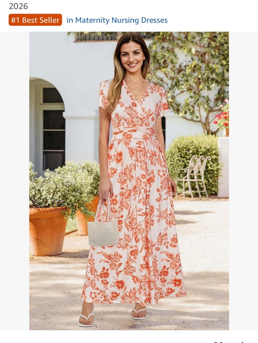 Floral Wrap Maxi Dress - Orange Floral